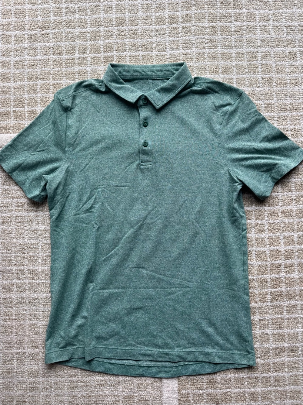 lululemon athletica Heathered Green Short-Sleeve Polo